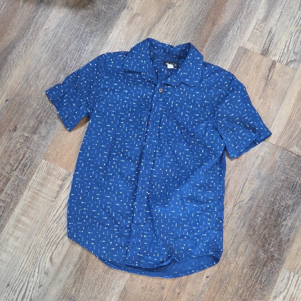 PLACE Blue Geometric Pattern Shirt